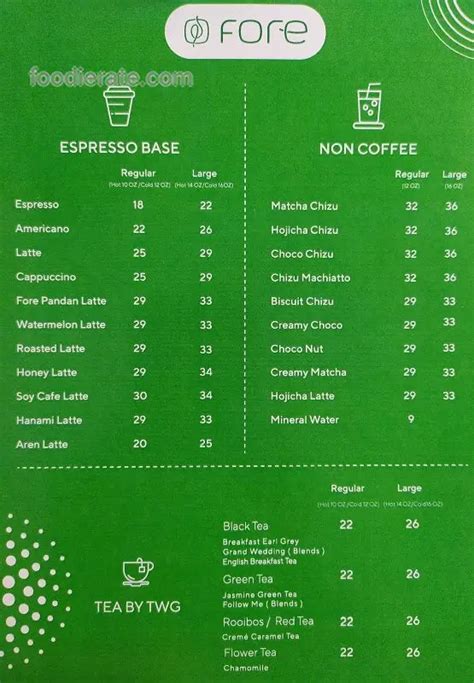 Daftar Harga Menu Fore Coffee 2024 | Foodierate