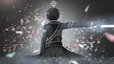 Kirito in Battle - Sword Art Online HD Wallpaper