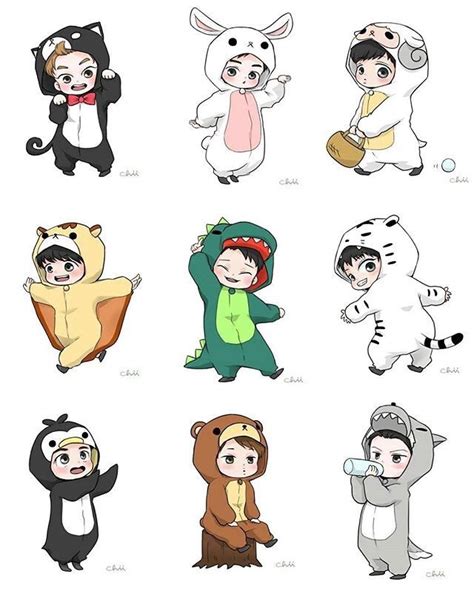 Exo members in animal costumes! | EXO (엑소) Amino