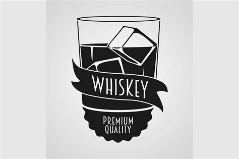 Whiskey logo with glass and ice | Branding & Logo Templates ~ Creative ...