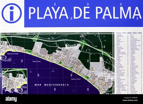 playa de Palma, map, guide Stock Photo - Alamy