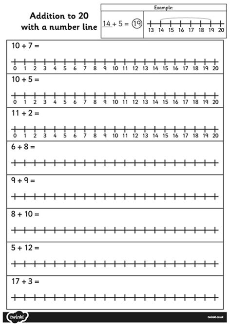 Number Line 1 20 Printable