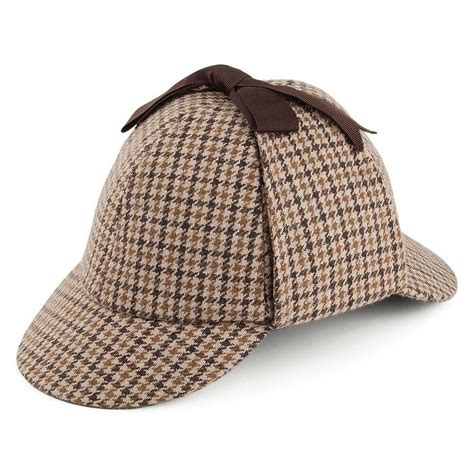 Deerstalker Houndstooth Sherlock Holmes Jaxon Hat Victorian Edwardian Style New | eBay