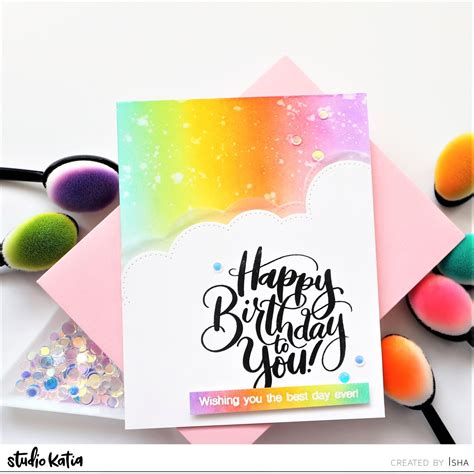 Rainbow Birthday Card | Birthday cards, Card making birthday, Rainbow birthday