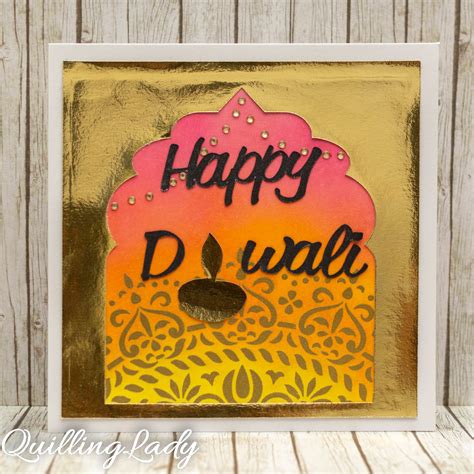 Quilling Lady: Diwali cards using a stencil