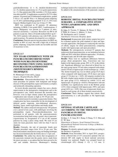 (PDF) Robotic distal pancreatectomy surgery. A comparative study with laparoscopic and open approach