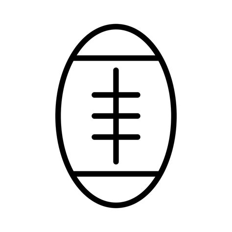 American football ball icon line isolated on white background. Black ...