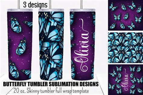 Butterfly Tumbler Sublimation Designs. 20 Oz Skinny Tumbler - Etsy UK