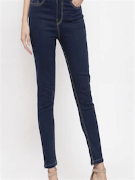 Buy KASSUALLY Women Navy Blue Skinny Fit Mid Rise Clean Look Jeans - Jeans for Women 11937468 ...