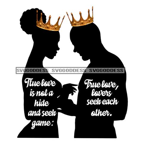 Afro Sexy Couple King Queen Black Woman Black Man Wearing Crown Black ...