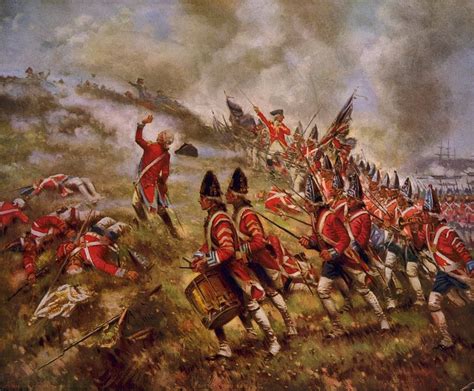 William Howe leads the light infantry during the 1759 siege of Quebec | Battle of bunker hill ...