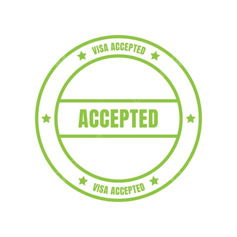 Visa Accepted Stamp Seal Vector, Visa Accepted Seal, Visa Approved Stamp, Visa Approved Badge ...