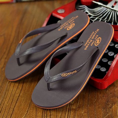 Men's Flip Flops Rubber Male Slippers Summer Fashion Beach Sandals ...