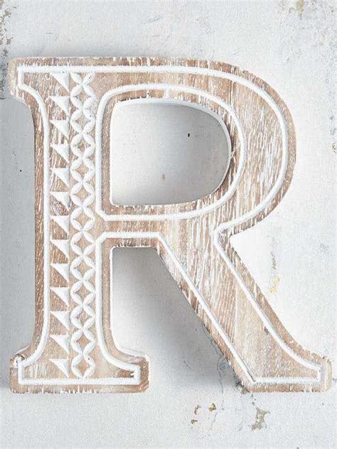 Wooden Monogram Letter Block - R | Wood monogram letters, Wooden ...