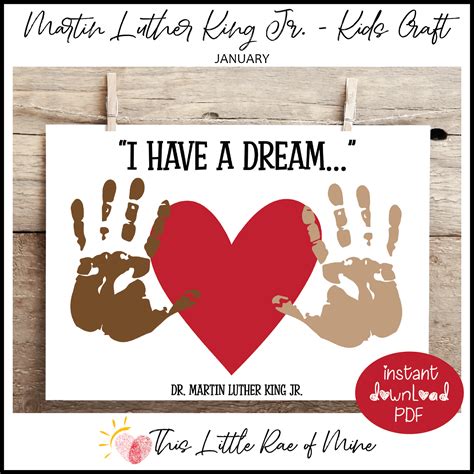 I have a dream - MLK Day - Martin Luther King Jr - handprint Art - Printable | Made By Teachers