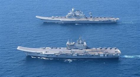 Indian Navy conducts mega operation with two aircraft carriers, 35 jets ...