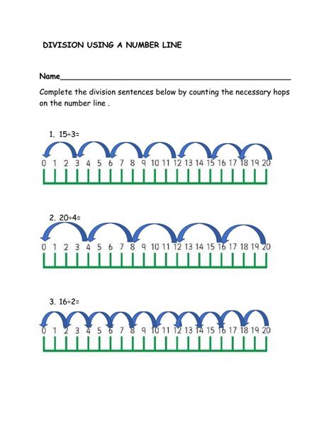 Division With Number Lines Worksheets - Divisonworksheets.com