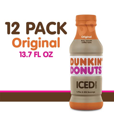 Dunkin Donuts Iced Coffee, Original, 13.7 Fluid Ounce (Pack of 12)- Buy ...