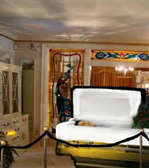 Enlarged Photo Showing The Placement Of Elvis's Casket In Graceland's Music Room On August 18 ...