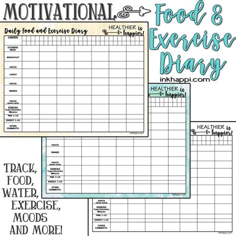 Free printable! I use this food and exercise diary to help maintain a ...