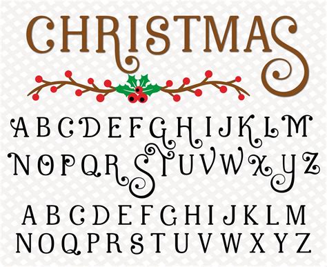 Christmas Script Christmas Font Christmas Monogram Font Festive Font Christmas Font for Cricut ...