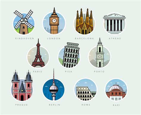 Famous Landmarks on Behance