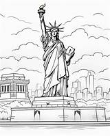 Statue Of Liberty Coloring Pages  Premium AI Generated Image sketch template