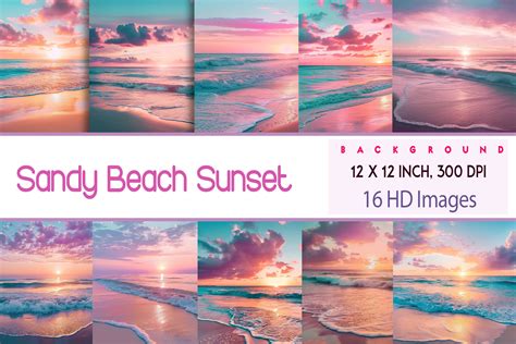 Sandy Beach Sunset | Creative Market