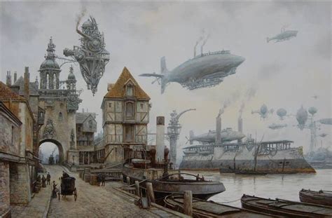 old Harbor by voitv on DeviantArt | Steampunk art, Steampunk aesthetic, Steampunk city