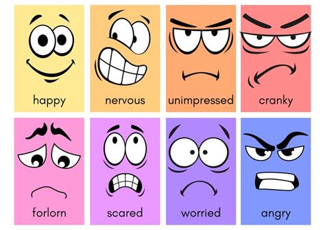 Free printable custom emotions flashcard templates | Canva