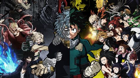 Download wallpaper 1920x1080 my hero academia, izuku, face-off, art, full hd, hdtv, fhd, 1080p ...