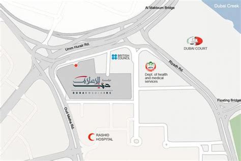 Rashid hospital map - Rashid hospital Dubai location map (United Arab Emirates)