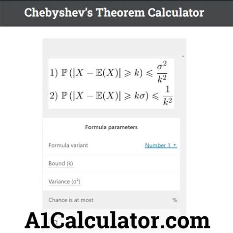 Chebyshev’s Theorem Calculator - A1Calculator