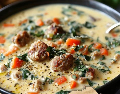 Creamy Parmesan Italian Sausage Soup - FULL RECIPE