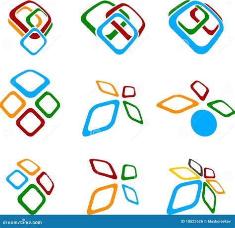 Set of abstract symbols. stock vector. Illustration of group - 10523626