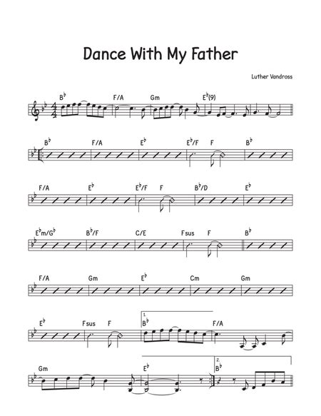 Dance With My Father by Luther Vandross - Piano, Vocal, Guitar - Digital Sheet Music | Sheet ...