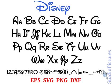 Walt Disney Font svg font svg alphabet TTF Included | Etsy