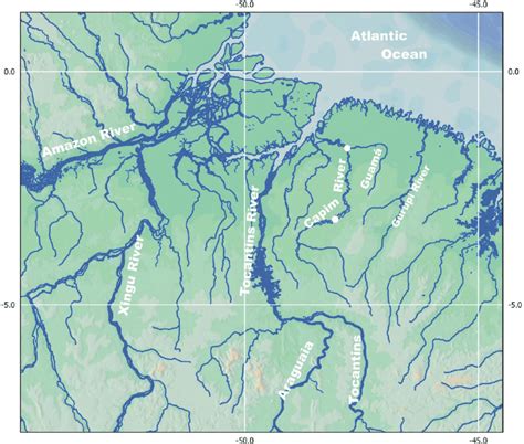 Map showing the delta of lower Amazon River and its main right bank... | Download Scientific Diagram