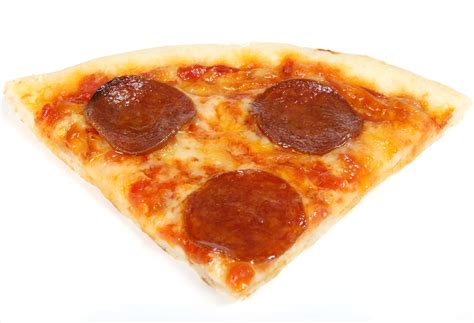 A Slice of Pizza Isolated on White Background
