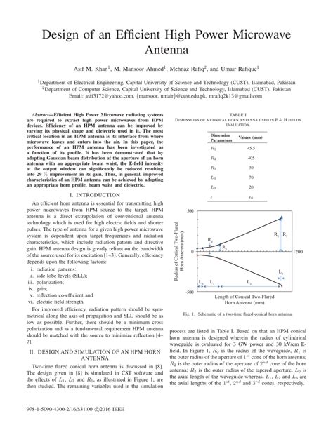 (PDF) Design of an Efficient High Power Microwave antenna