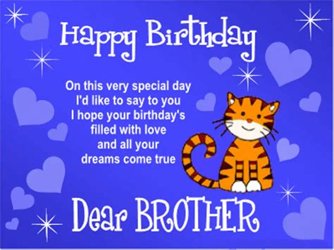 Happy Birthday My Dear Brother Messages status for wishing birthday to brother sweet birthday ...