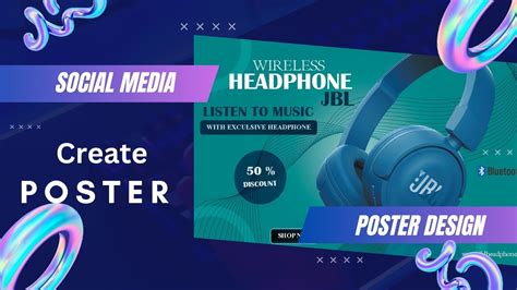 How to Create Social Media Poster Design|wireless Headphone|Photoshop|banner design - YouTube