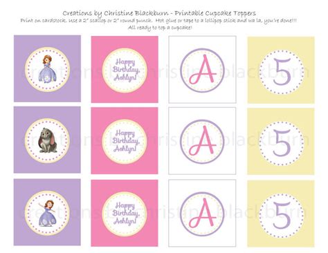 Sofia the First Party Printable Thank You Tags INSTANT - Etsy