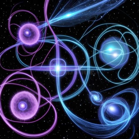 Quantum Particle Interaction Art in Vibrant Colors Stock Illustration - Illustration of ...