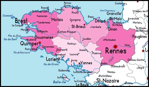 Detailed Map of Bretagne