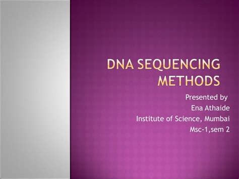 Dna sequencing powerpoint