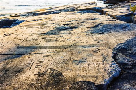 Onega Petroglyphs on the Cape Besov Nos Stock Image - Image of north, animals: 81251395