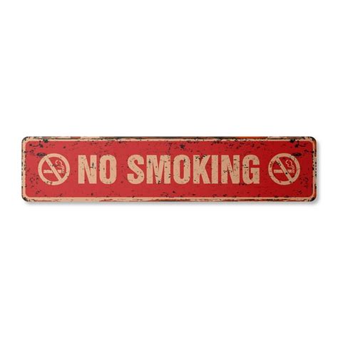 NO SMOKING Vintage Plastic Street Sign SMOKING SIGN signs red symbol | Indoor/Outdoor | 30" Wide ...