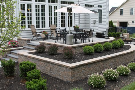 Perfect Patio Paver Design Ideas | Raised patio, Backyard landscaping ...