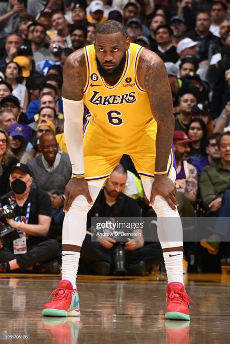 LeBron James of the Los Angeles Lakers looks on against the Minnesota... News Photo - Getty Images